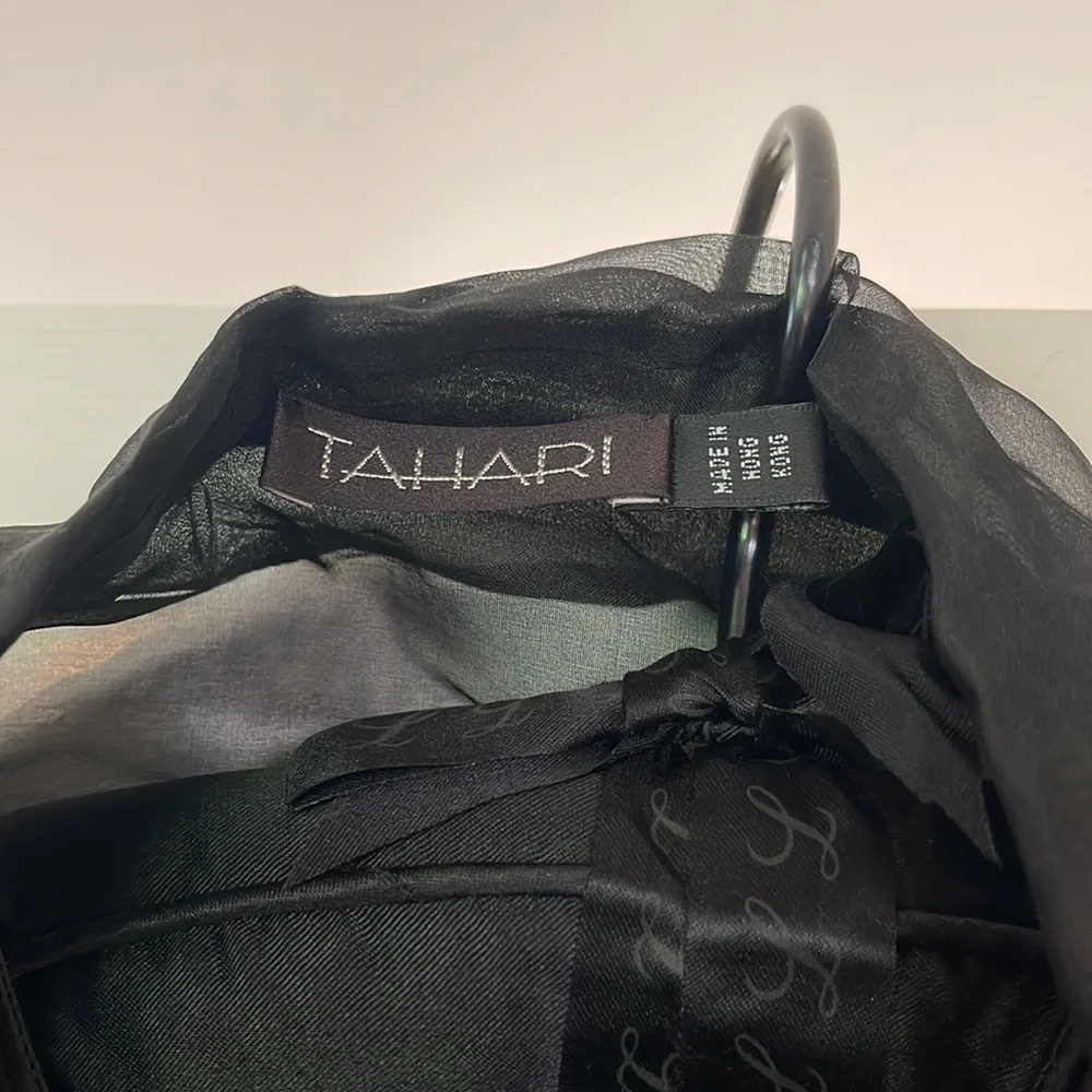 Tahari Black Dress Size 6 with Chiffon Jacket - Picture 6 of 6